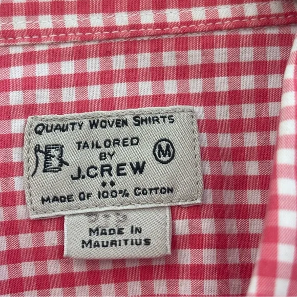 Men’s J. Crew Short Sleeve Gingham Shirt, Size Medium - Picture 10 of 12